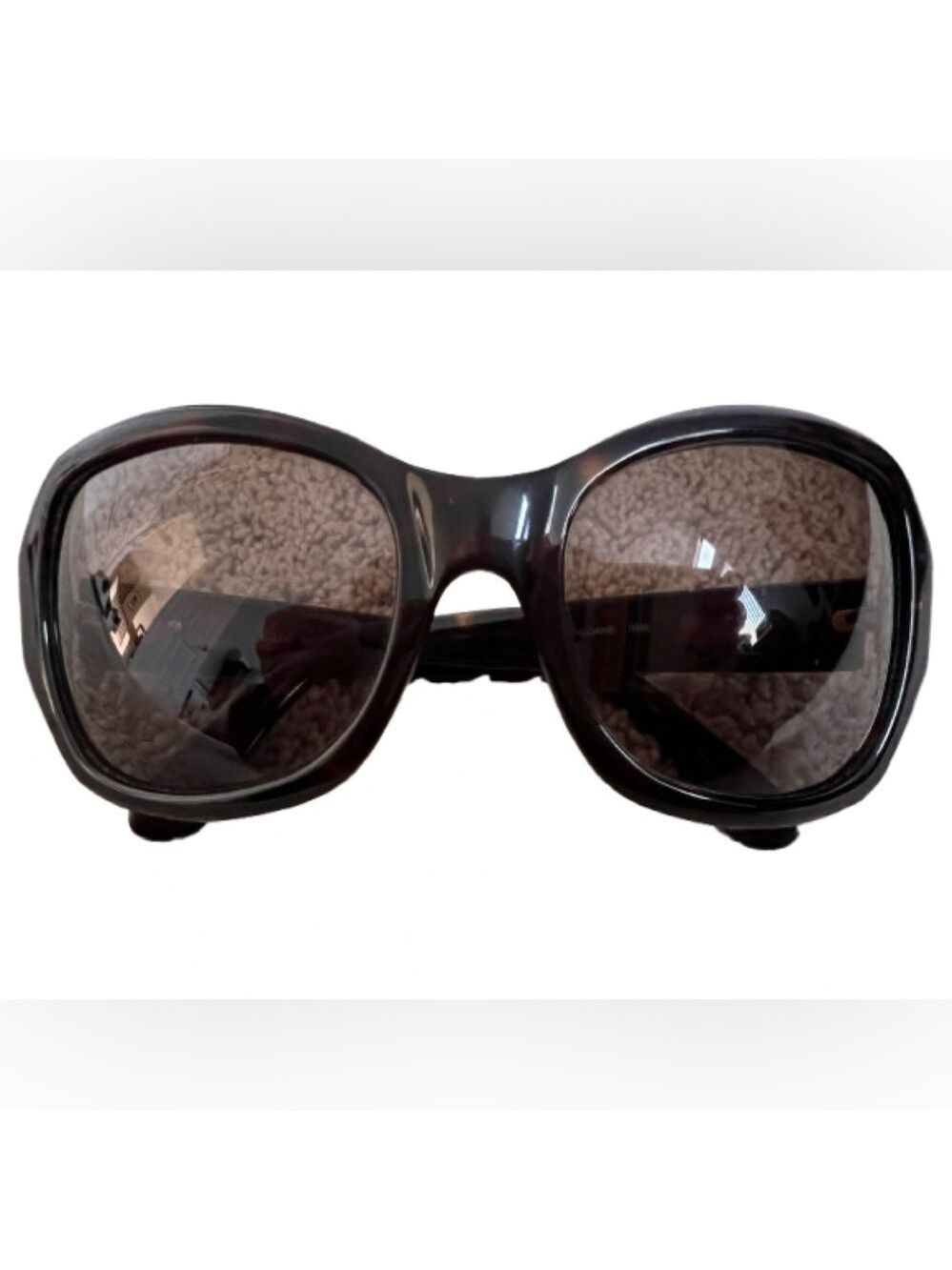 Kate Spade Dark Tortoiseshell Sloane Sunglasses with Amber Side Stones